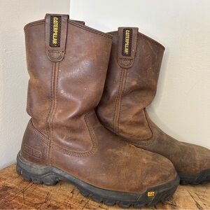 Caterpillar Brown Leather steel toe Boots, men’s sz 6